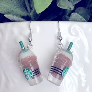 New “Starbucks” Frappuccino Iced Coffee Latte Dangling Drop Fun Unique Earrings